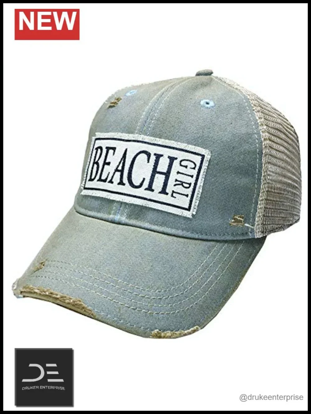 Distressed Trucker Baseball Cap with Sayings, Funny Hat for Women